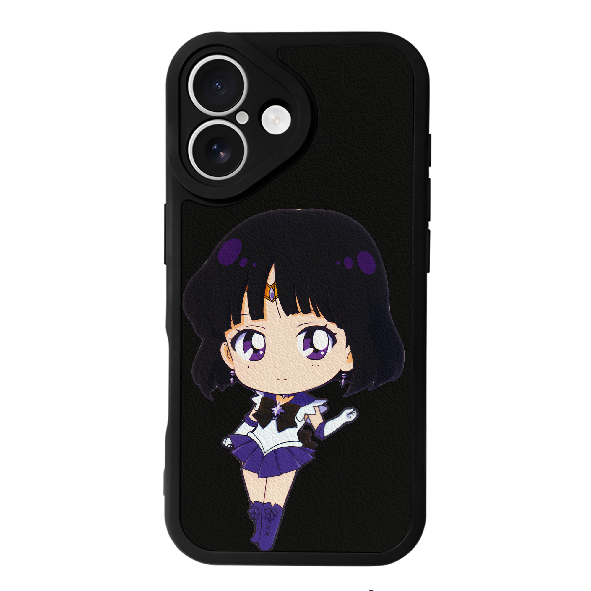 （画像用） 美少女戦士セーラームーン 土萠ほたる Sailor Moon Tomoe Hotaru （セーラーサターン；Sailor Saturn） 【iPhone 16シリーズ対応】シリコンスマホケース（レザー調） 材質：シリコン